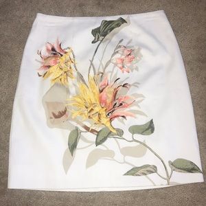 NWT white floral skirt